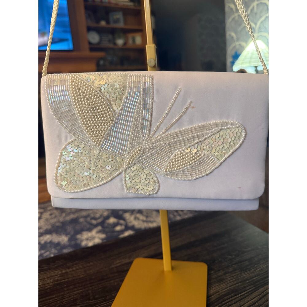 6/$25 Vintage SOPHISTIQUE Beaded and Sequin Butterfly Crossbody